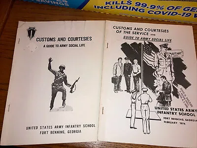 Lot 2 US Army Infantry School Customs And Courtesies Guide To Social Life • $25