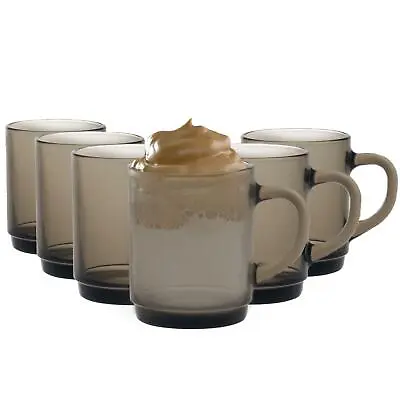 £13.99 • Buy Duralex Versailles Glass Coffee Mugs Cups For Tea Hot Drinks 260ml Smoke X6