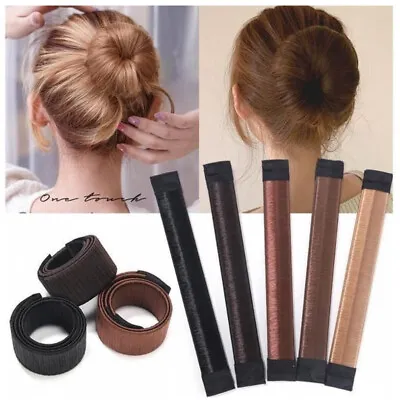 MAGIC FRENCH TWIST HAIR BUN MAKER Bands Easy Snap Tool Former Styling Donut DIY  • £2.97