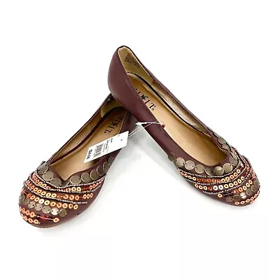 Nwt Mixit Brown Beaded Sequin Flats - 7 • $18
