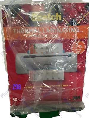 Scotch Thermal Laminating Pouch 8-9/10 X 11-2/5 Inches 3 Mil Thick Pack Of 50 • $14