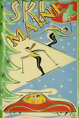 366529 Winter Sports Skiing Maine Vintage Art Decor Wall Print Poster • $29.95