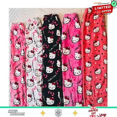 Hello Kitty Y2k Flannel Pajama Pants Women Autumn Warm Fashion +Surprise Gift • $23.50