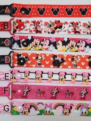 Minnie Mouse Dummy Clip. Daisy Duck Baby Minnie. Free Mam Adapter On Request  • £3.50