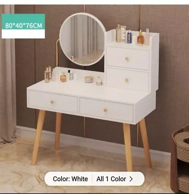 Bedroom Furniture Modern Elegant Dressing Table With Mirror And Stool • £99