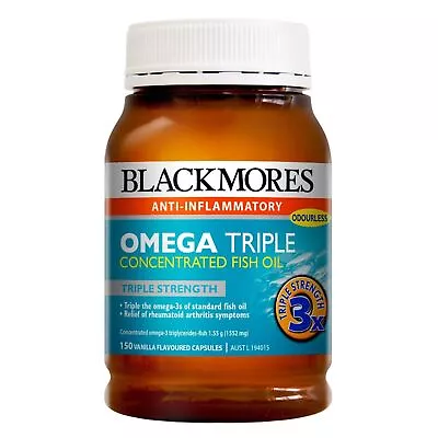 Blackmores B/m Omega Triple 150 Caps Concentrated Fish Oil Cap X Bl • $61.25