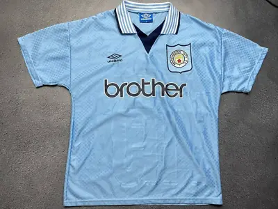 Manchester City 1995/1997 Home Umbro Soccer Football Jersey Shirt Size M • $249.99