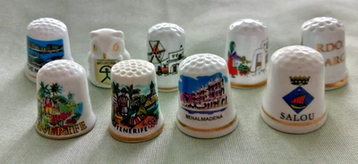 £12.99 • Buy Vintage Thimble Collection - Set Of 9 - Spain Tenerife Ibiza- Souvenir