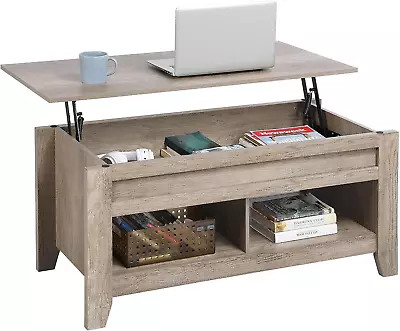 Lift Top Coffee Table With Hidden Storage Compartment & Lower Shelf 41In For Li • $125.99