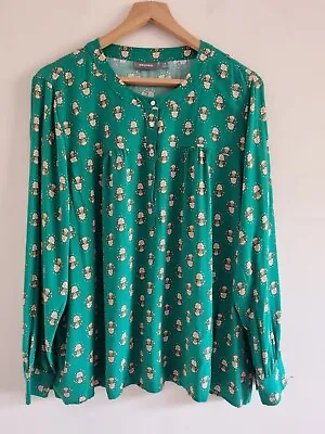 $16 • Buy Sussan Womens Green Print Long Sleeve Blouse Size 18