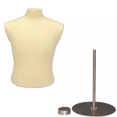 Adult Men's Torso Shirt Dress Form Mannequin Torso With Round Metal Base • $139