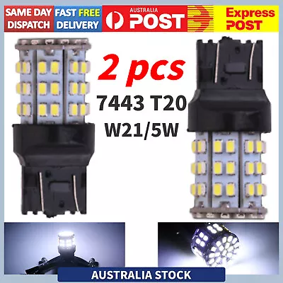 2pcs Turnning Tail Stop Lights Brake LED W21W 7440 7443 Bulb Lamps Backup WHITE • $9.69