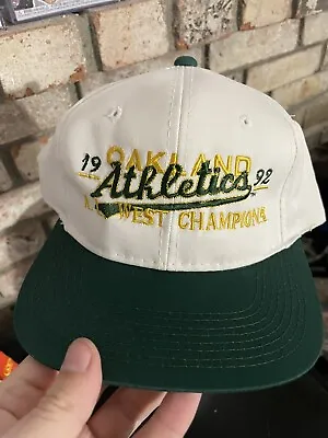Vintage Oakland A’s Athletics Snapback Hat / Cap The Game 1992 AL West Champions • $34.99