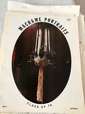 Macrame Portraits Class Of 1978 Book 5 By Jackie Jacobs Ladder & Plant Hangers • $6