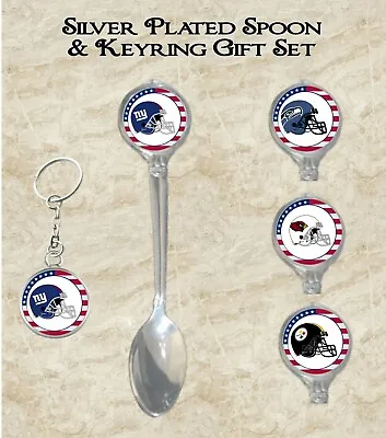 American Football Team Teaspoon & Keyring Gift Set Ideal Xmas Gift Idea  • £10