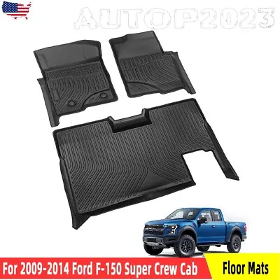 Custom Floor Mats Cargo Liners Carpet For 2009-2014 Ford F-150 Super Crew Cab • $92.37