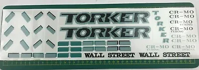 Old School Bmx Decals Stickers 1988 Torker Wall Street Full Set For Green Frame • $55