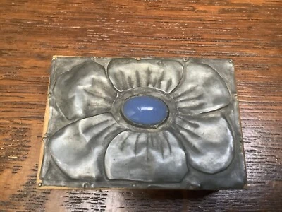 £25 • Buy Arts And Crafts Pewter Matches Box With Glass Insert