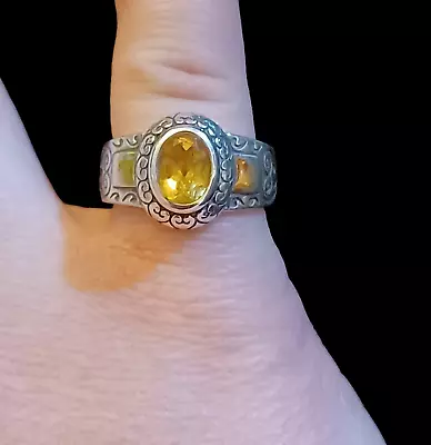 Vintage Brighton Two Tone Citrine Size 7 Statement Ring  • $42