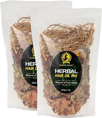 2 X 30G PACKS Royal Swag Ayurvedic Herbal Hair Oil Mix For Healthy Hair Growth • £13.99