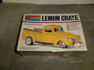 Vint. Monogram 1/24 1940 Ford Pickup Lemon Crate Model Car Kit - Sealed Box • $28