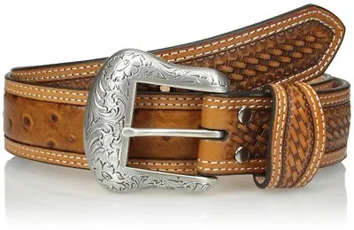 Nocona Men's Cognac Ostrich Western Leather Belt • $52