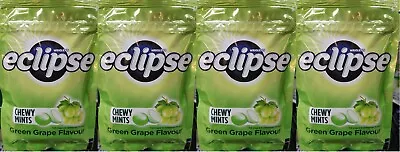 4 Packs Wrigley's Eclipse Chewy Mints Green Grape Flavor Candy Mint Candies 45g • $18.99