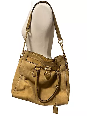 Michael Kors - Hamilton Distressed Suede Medium Tote Brown • $80