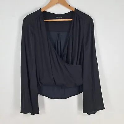 $19.95 • Buy Urban Outfitters Womens Blouse Top Size XS Black Long Sleeve V-neck Solid 018489