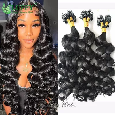 Loose Wave Micro Loop Human Hair Extensions Micro Beads Rings Hair For Women • $294.68