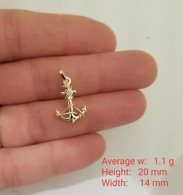 14k Real Yellow Gold Anchor Ancla Charm Pendant. • $84.55