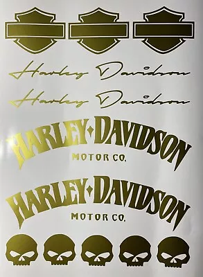 Harley Davidson Stickers Set Satin Gold • $25