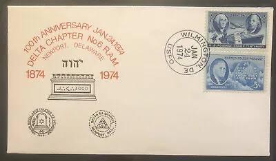 £4.99 • Buy FDC Special Stamp Cover Masons Masonic USA 1974 Delta Chapter No 6 R.A.M