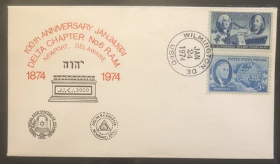 £4.99 • Buy FDC Special Stamp Cover Masons Masonic USA 1974 Delta Chapter No 6 R.A.M