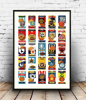 Football Clubs &Badges : Poster Of Old 1959 Cigarette Cards Reproduction. • £11.84