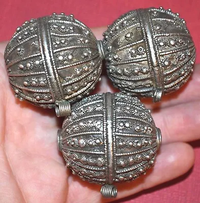 Antique Yemeni Handcrafted Metal Bedouin Ethnic Silver Beads Yemen African Trade • $316.80