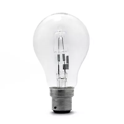£9.95 • Buy GE Branded Halogen Light Bulbs GLS BC B22 42W = 60W Dimmable Energy Saving Lamps