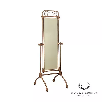 Victorian Style Cast Metal Cheval Floor Dressing Mirror • $865