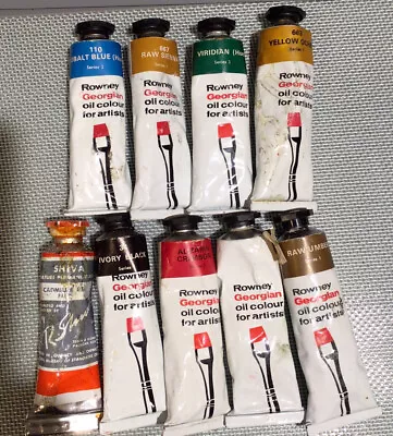 $18.99 • Buy Lot Rowney Georgian Shiva Oil Paint Color Tubes Recified Turpentine Linseed Oil