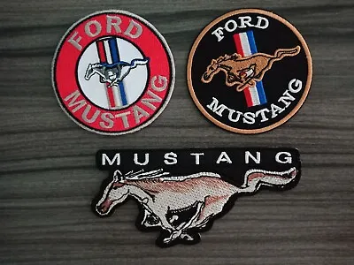 3 Style FORD MUSTANG Patch Racing Car Embroidered Iron Or Sew On Shirt Jeans Hat • $9.99