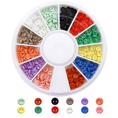 Tiny Plastic Buttons 3mm1/8  2 Hole Mini Resin Round Button For Dolls Clothin... • $19.19