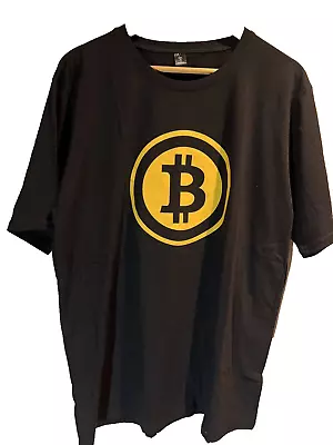 BTC Currency Bitcoin Logo T-Shirt Black 185/96A Size XXL Aussie Seller Free Post • $22.49