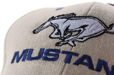 Mustang Running Horse Hat In Tan & Blue - Free USA Shipping On This AWESOME Cap! • $36.67