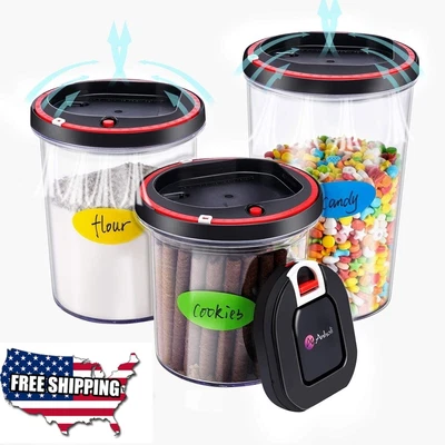 $49.95 • Buy 3pk Anholi Airtight Vacuum Seal Food Storage Containers W/ Electric Vacuum Pump