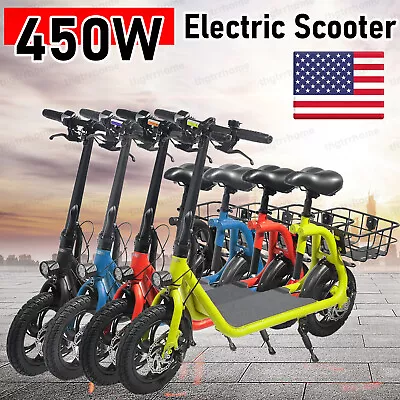 450W Sports Electric Scooter With Seat Electric Moped Adults Long Range Commuter • $338.99