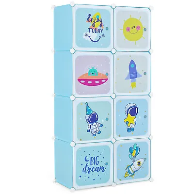 Portable Kids Wardrobe 8-Cube Baby Closet Baby Clothes Storage Organizer • £39.95