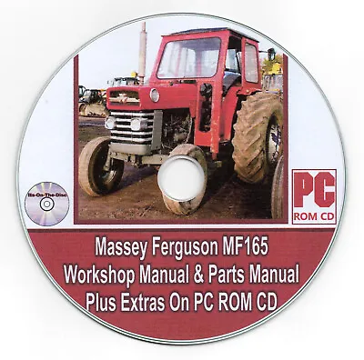 £4.49 • Buy Massey Ferguson MF165 Workshop Manual & Parts Manual Plus Extras On PC ROM CD