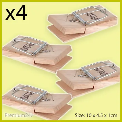 £6.09 • Buy 4 X GENUINE LITTLE NIPPER WOODEN MOUSE TRAPS PEST STOP MOUSE TRAP Easy To Use
