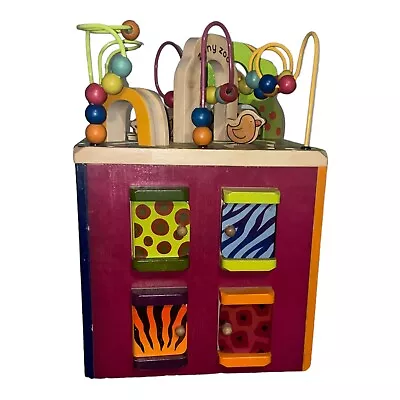 Battat Just B B You Zany Zoo Wooden Activity Cube • $49.99