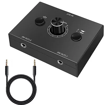 2 Way Audio Switcher Audio Switcher Splitter 3.5mm Switch 2 In 1 Out /1 In 2 Out • £18.94